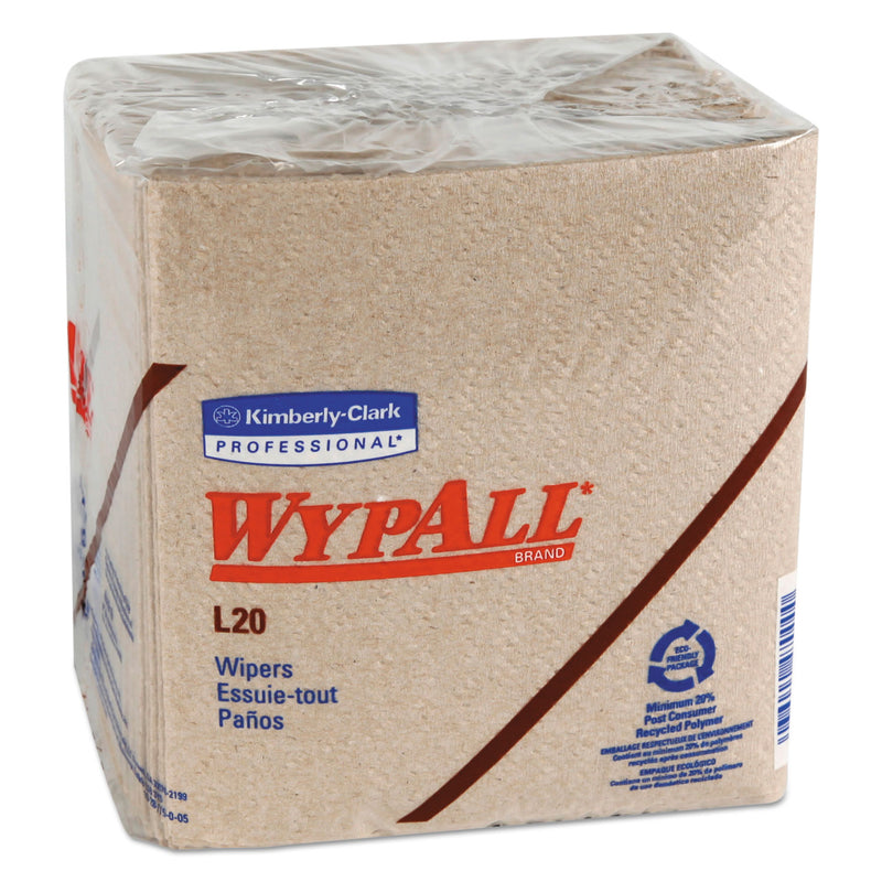 Wypall L20 Towels, 1/4 Fold, 2-Ply, 12 1/2 X 12, Brown, 68/Pack, 12 Packs/Carton - KCC47000