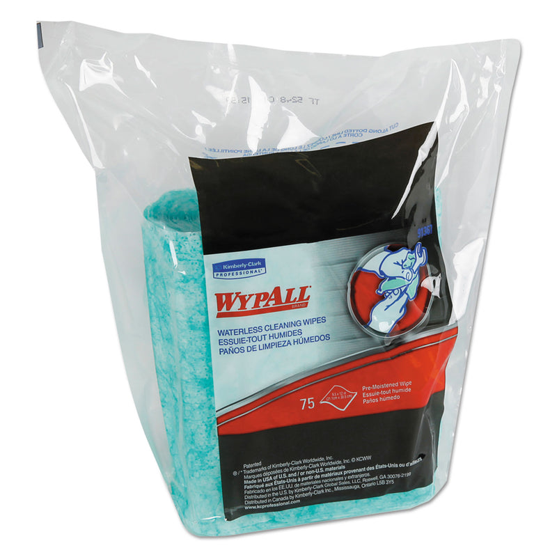 Wypall Waterless Cleaning Wipes Refill Bags, 12 X 9, 75/Pack - KCC91367CT