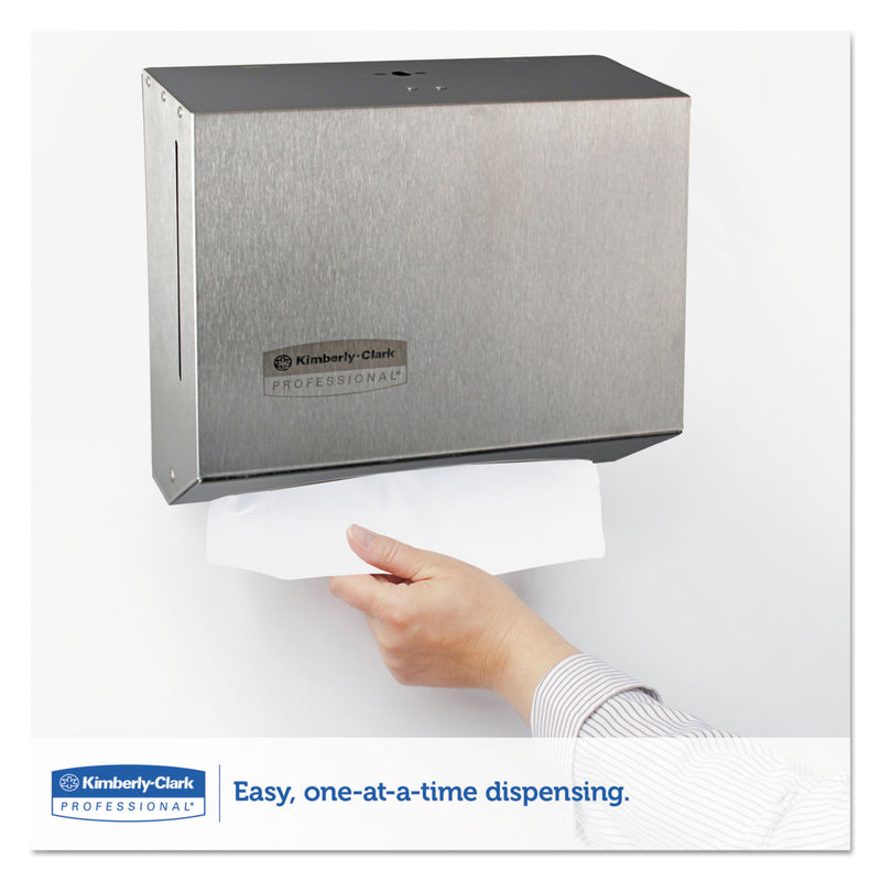 Kimberly-Clark Windows Scottfold Compact Towel Dispenser, 10 3/5 X 9 X 4 3/4, Stainless Steel - KCC09216