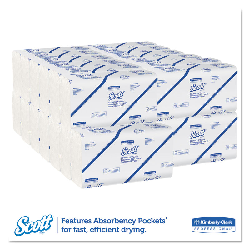 Scott Pro Scottfold Towels, 9 2/5 X 12 2/5, White, 175 Towels/Pack, 25 Packs/Carton - KCC01980