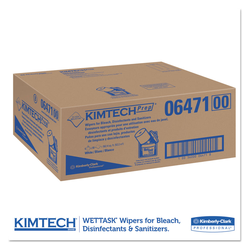 Kimtech Wipers For Bleach Disinfectants Sanitizers, 12 X 12 1/2, 90/Roll, 6 Rolls/Carton - KCC06471