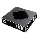 Safco Public Square Recycling Container Lid, Square Opening, 15.25 X 15.25 X 2, Black - SAF2989BL