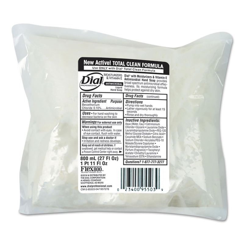 Dial Antimicrobial Soap With Moisturizers, 800Ml Refill, 12/Carton - DIA95503