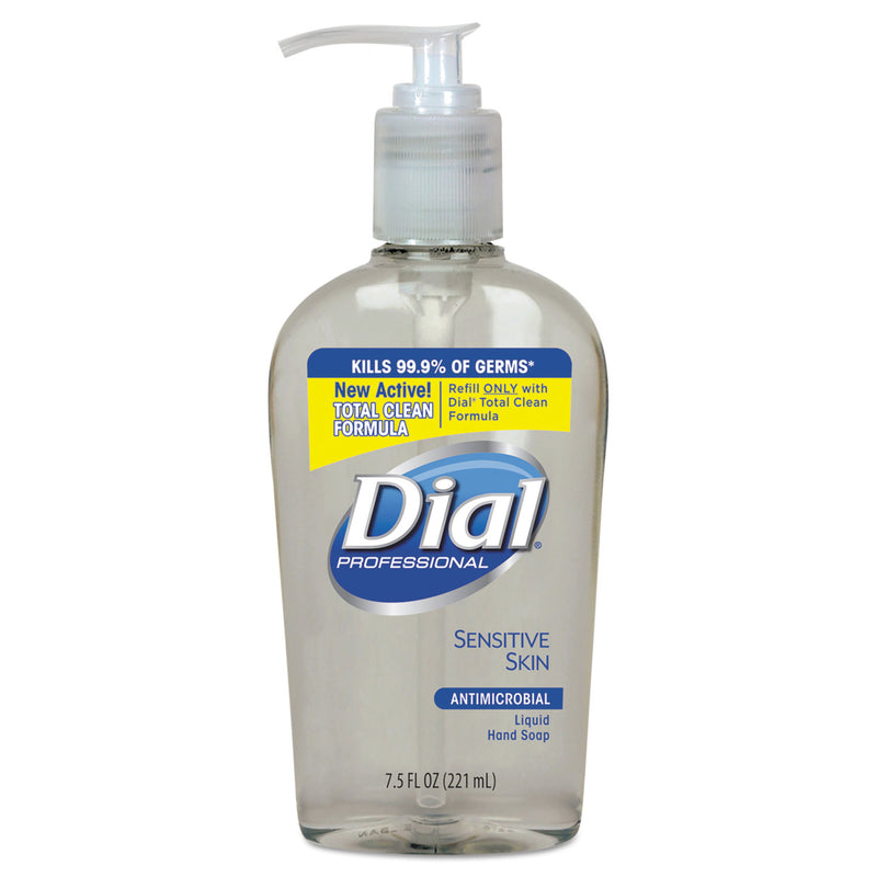 Dial Antibacterial Liquid Hand Soap For Sensitive Skin, Floral, 7.5 Oz Pump, 12/carton - DIA82834