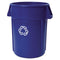 Rubbermaid Brute Recycling Container, Round, 44 Gal, Blue - RCP264307BLU