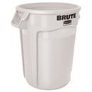 Rubbermaid Round Brute Container, Plastic, 20 Gal, White - RCP2620WHI