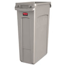 Rubbermaid Slim Jim Receptacle With Venting Channels, Rectangular, Plastic, 23 Gal, Beige - RCP354060BG
