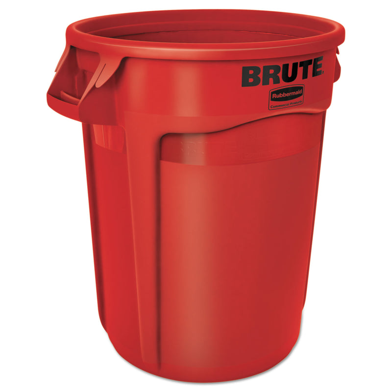 Rubbermaid Round Brute Container, Plastic, 32 Gal, Red - RCP2632RED