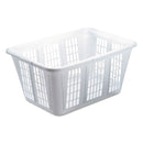 Rubbermaid Laundry Basket, 1.6 Bushels, 10.88W X 22.5D X 16.5H, Plastic, White, 8/Carton - RCP296585WHICT