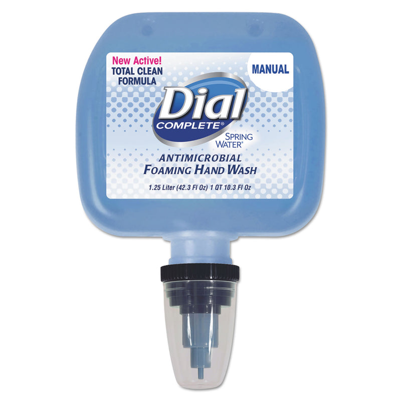 Dial Antimicrobial Foaming Hand Wash, Spring Water Scent, 1.25 L Cartridge, 3/Carton - DIA13441CT