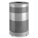 Rubbermaid Classics Open Top Waste Receptacle, 51 Gal, Stardust Silver Metallic With Black Lid - RCPS55ETSMPLBK