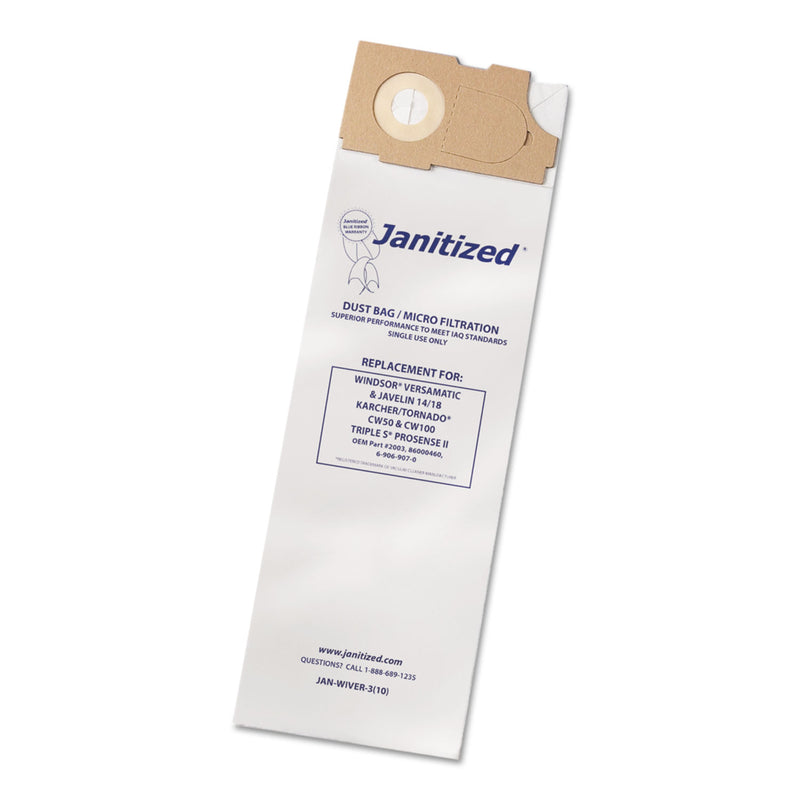 Janitized Vacuum Filter Bags Designed To Fit Windsor Versamatic, 100/Ct - APCJANWIVER3