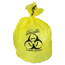 Heritage Healthcare Biohazard Printed Can Liners, 30 Gal, 1.3 Mil, 30" X 43", Yellow, 200/Carton - HERA6043PY