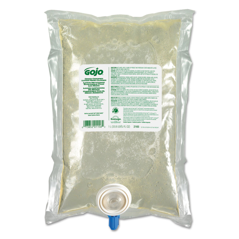 GOJO Nxt Green Seal Certified Hand Wash Refill, Unscented, 1000 Ml, 8/Carton - GOJ216508CT