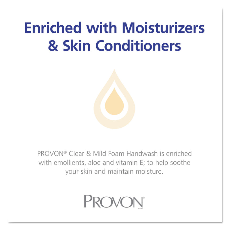 Provon Clear & Mild Foam Hand Wash, 700Ml Refill, Unscented, 4/Carton - GOJ872104