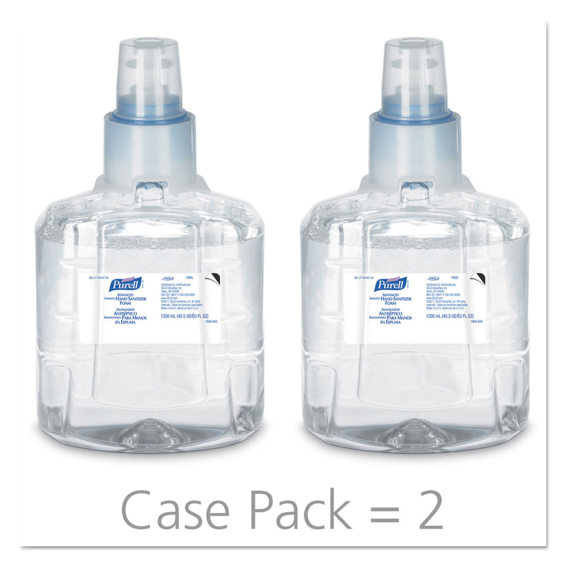 Purell Advanced Hand Sanitizer Foam, Ltx-12 1200 Ml Refill, Clear, 2/Carton - GOJ190502CT