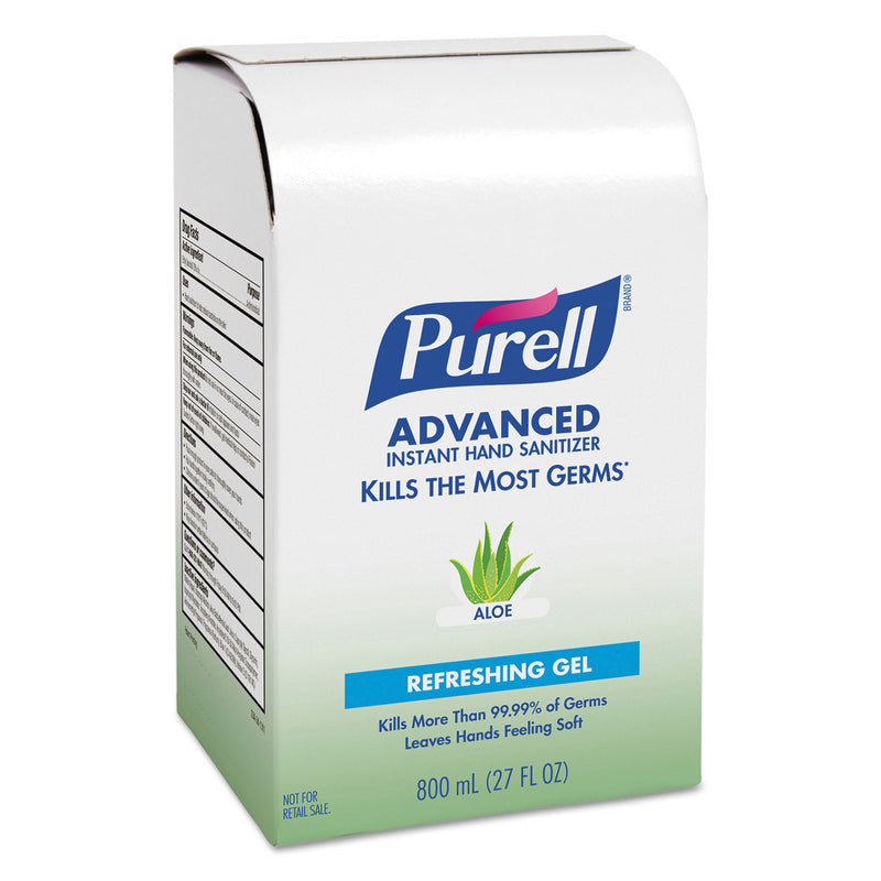 Purell Advanced Hand Sanitizer Soothing Gel Refill, 800 Ml, Aloe, 12/Carton - GOJ9637