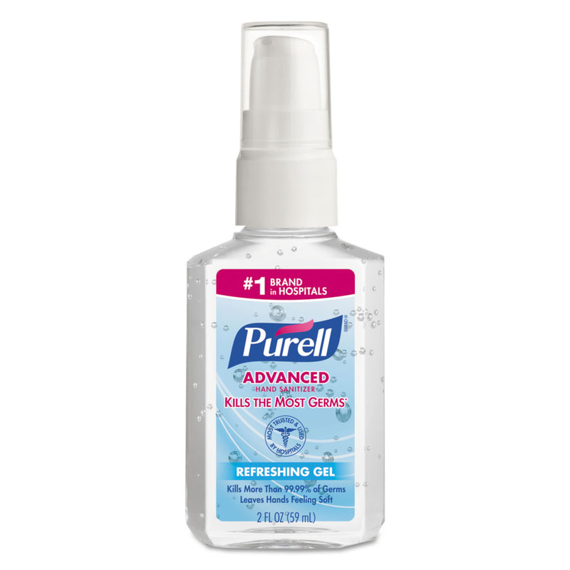 Purell Advanced Hand Sanitizer Refreshing Gel, Clean Scent, 2 Oz Personal Pump Bottle, 24/Carton - GOJ960624