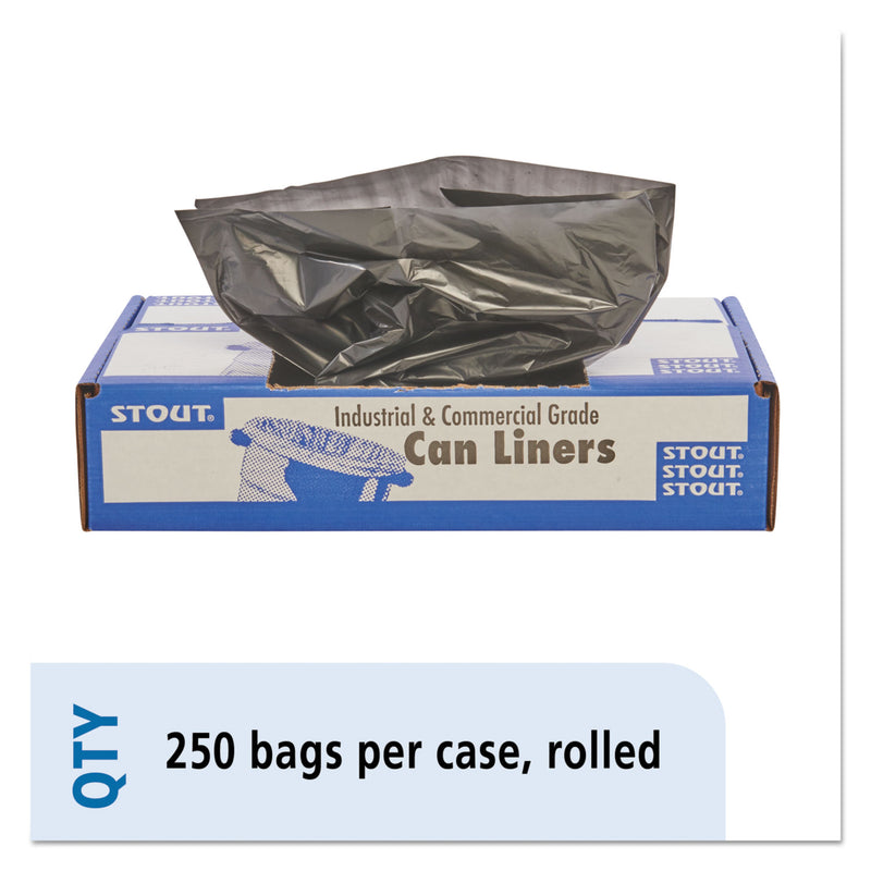 Envision Total Recycled Content Plastic Trash Bags, 10 Gal, 1 Mil, 24" X 24", Brown/Black, 250/Carton - STOT2424B10