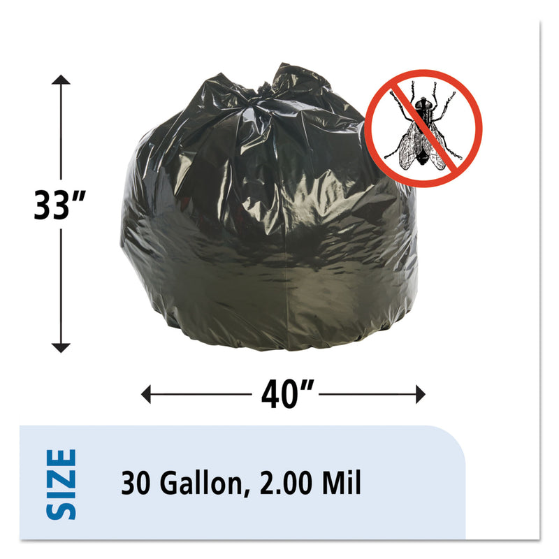 Envision Insect-Repellent Trash Bags, 30 Gal, 2 Mil, 33" X 40", Black, 90/Box - STOP3340K20