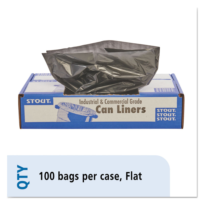 Envision Total Recycled Content Plastic Trash Bags, 56 Gal, 1.5 Mil, 43" X 49", Brown/Black, 100/Carton - STOT4349B15