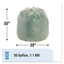Envision Ecosafe-6400 Bags, 30 Gal, 1.1 Mil, 30" X 39", Green, 48/Box - STOE3039E11