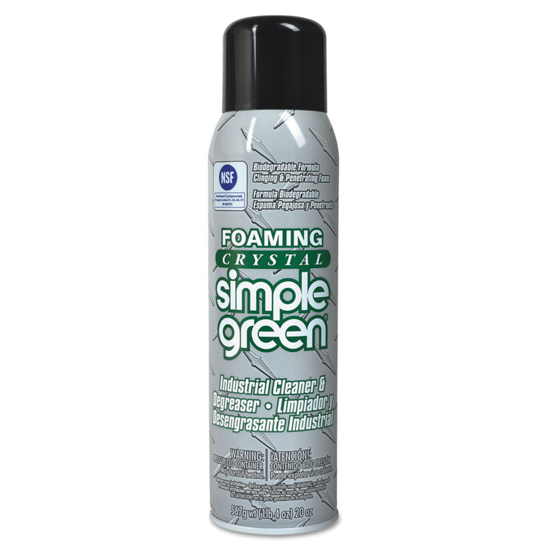 Simple Green Foaming Crystal Industrial Cleaner And Degreaser, 20 Oz Aerosol, 12/Carton - SMP19010