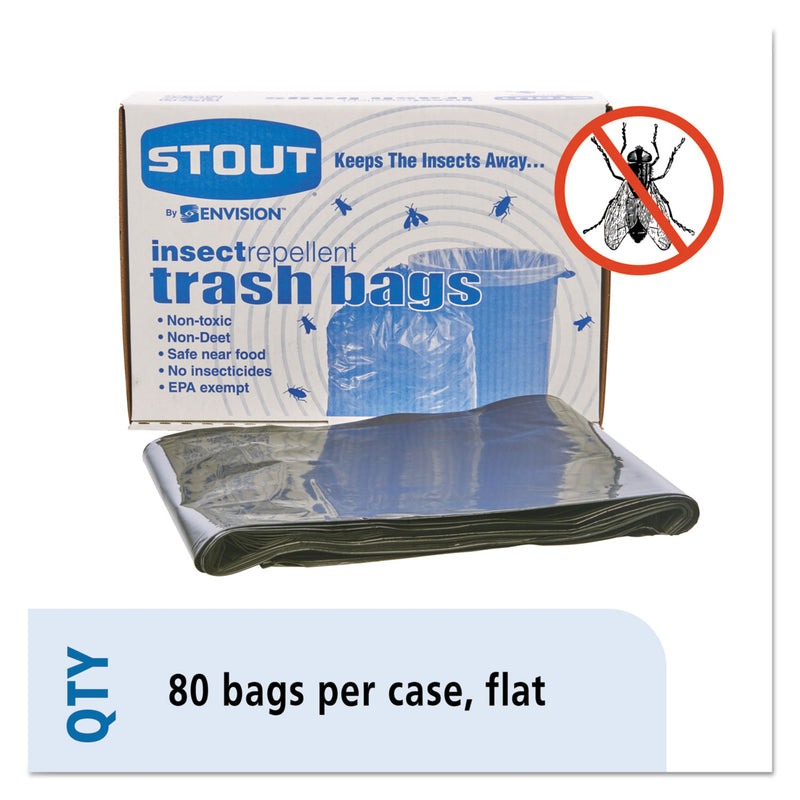 Envision Insect-Repellent Trash Bags, 35 Gal, 2 Mil, 33" X 45", Black, 80/Box - STOP3345K20