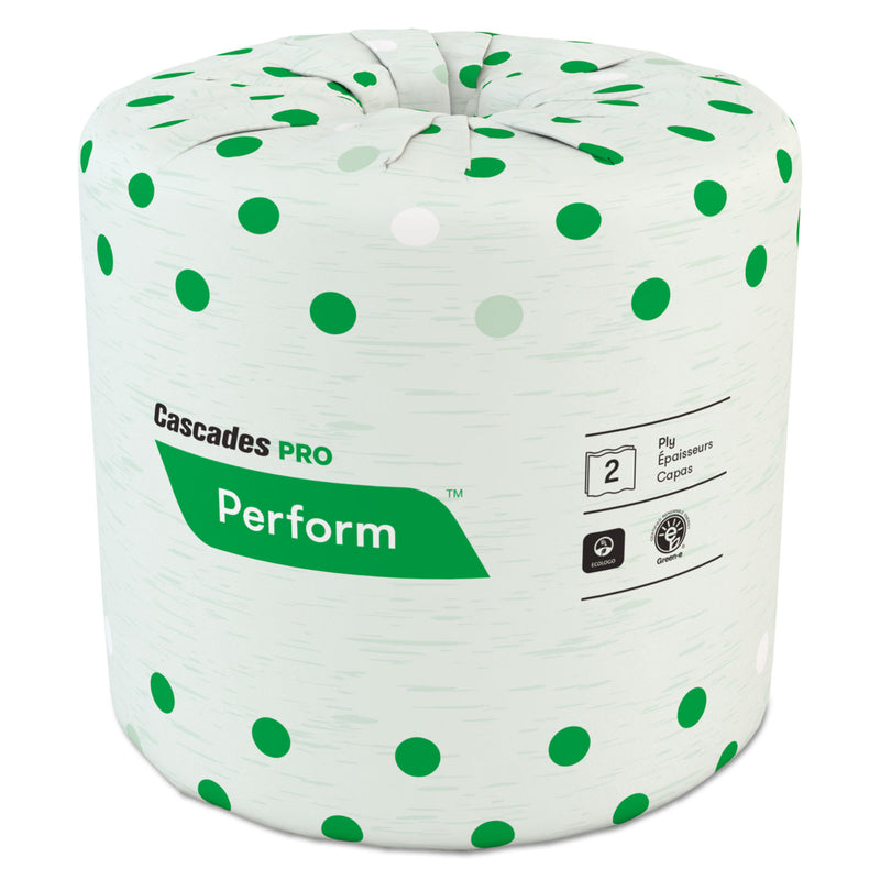 Cascades Perform Standard Bathroom Tissue, Septic Safe, 2-Ply, White, 4 X 3 1/2, 336 Sheets/Roll, 48 Rolls/Carton - CSDB340