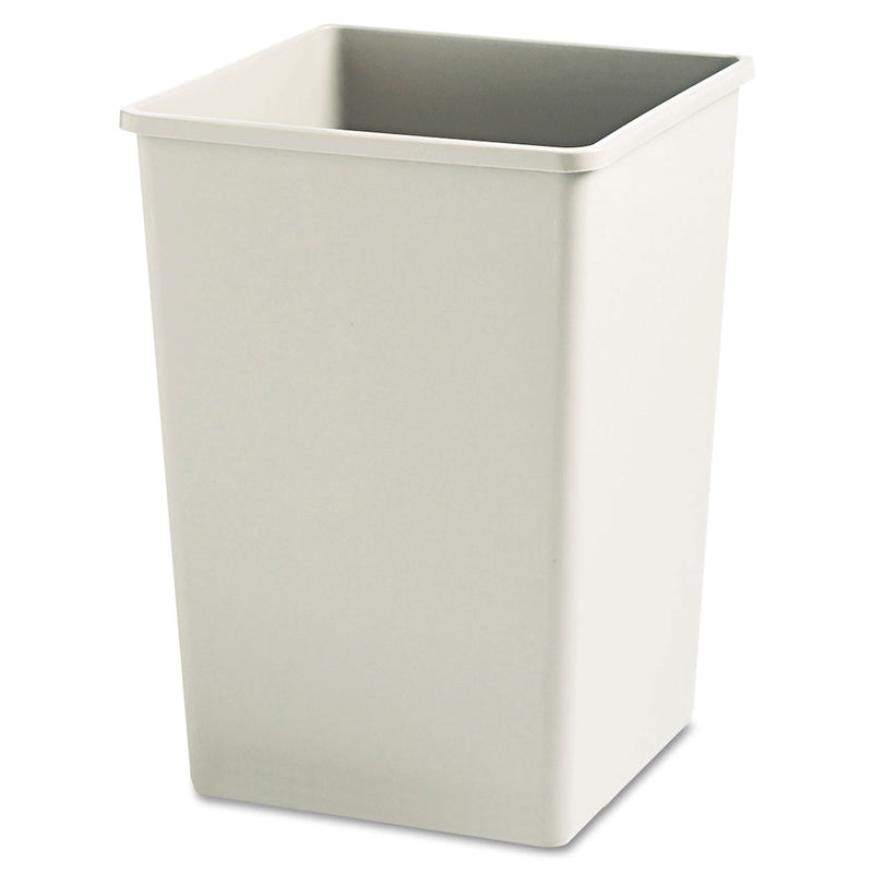 Rubbermaid Plaza Waste Container Rigid Liner, Square, Plastic, 35 Gal, Beige - RCP395800BG