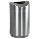 Rubbermaid Eclipse Open Top Waste Receptacle, Round, Steel, 30 Gal, Stainless Steel - RCPR2030SSPL