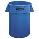 Rubbermaid Brute Vented Trash Receptacle, Round, 44 Gal, Blue - RCP264360BE