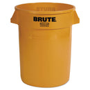 Rubbermaid Round Brute Container, Plastic, 32 Gal, Yellow - RCP2632YEL