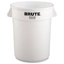 Rubbermaid Round Brute Container, Plastic, 32 Gal, White - RCP2632WHI