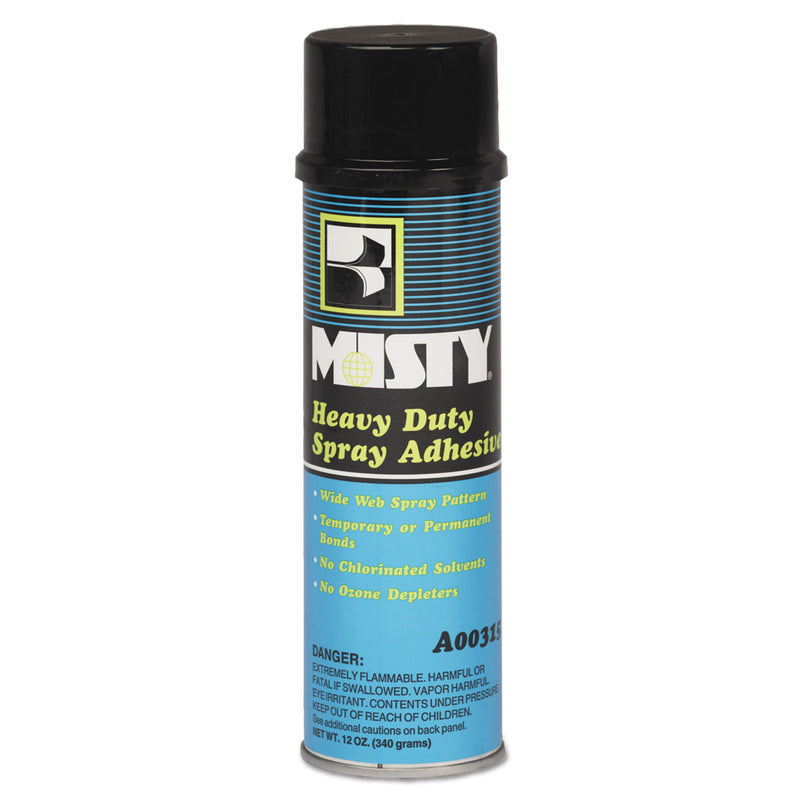 Misty Heavy-Duty Adhesive Spray, 12 Oz, Dries Clear, 12/Carton - AMR1002035