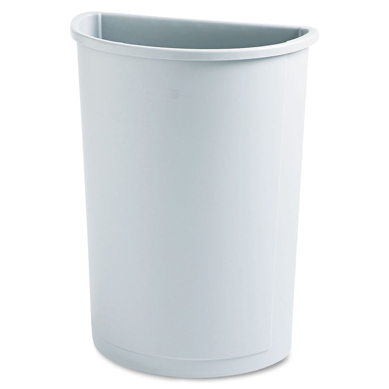 Rubbermaid Untouchable Waste Container, Half-Round, Plastic, 21 Gal, Gray - RCP352000GY