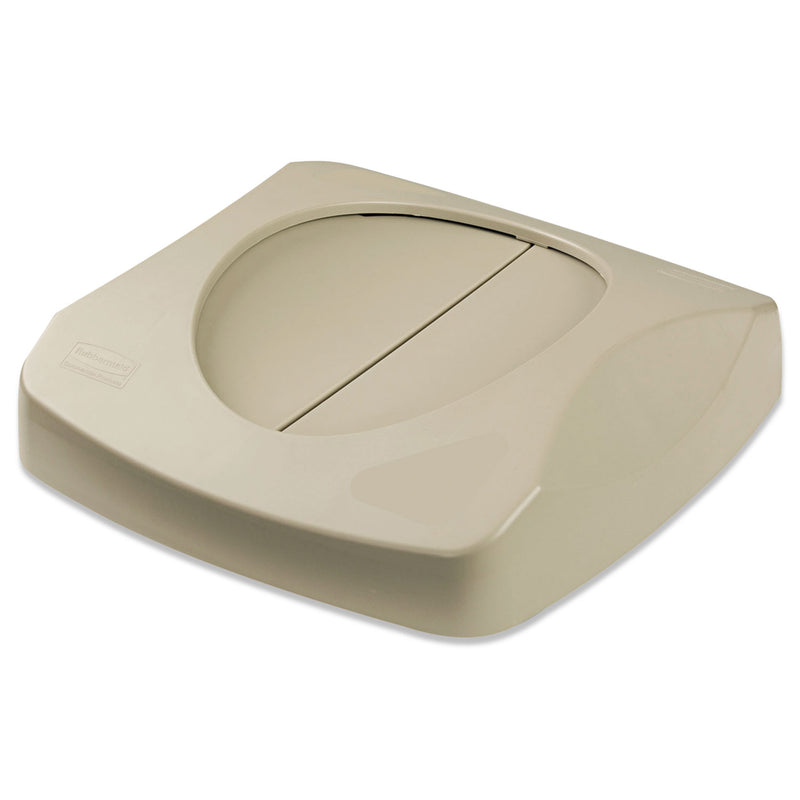 Rubbermaid Swing Top Lid For Untouchable Recycling Center, 16" Square, Beige - RCP268988BG