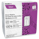 Cascades Select Dinner Napkins, 2-Ply, 3 3/4 X 8 1/2, White, 100/Pack, 3000/Carton - CSDN060