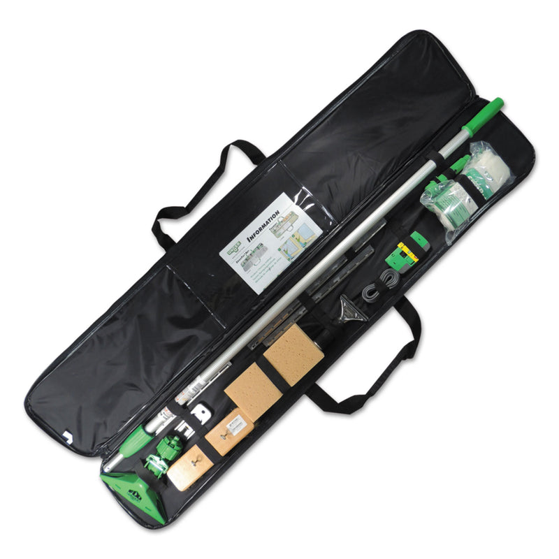 Unger 13-Pc Cleaning Kit For Walls, Windows, Ceilings, Green, Vinyl/Nylon Case, 1 Kt - UNGTRS0
