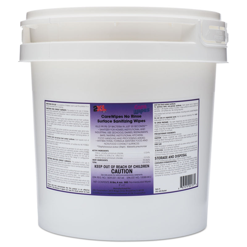 2XL Carewipes Surface Sanitizing Wipes, 10 X 10, 500/Bucket, 2 Buckets/Carton - TXL4452