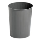 Safco Round Wastebasket, Steel, 23.5 Qt, Charcoal - SAF9604CH