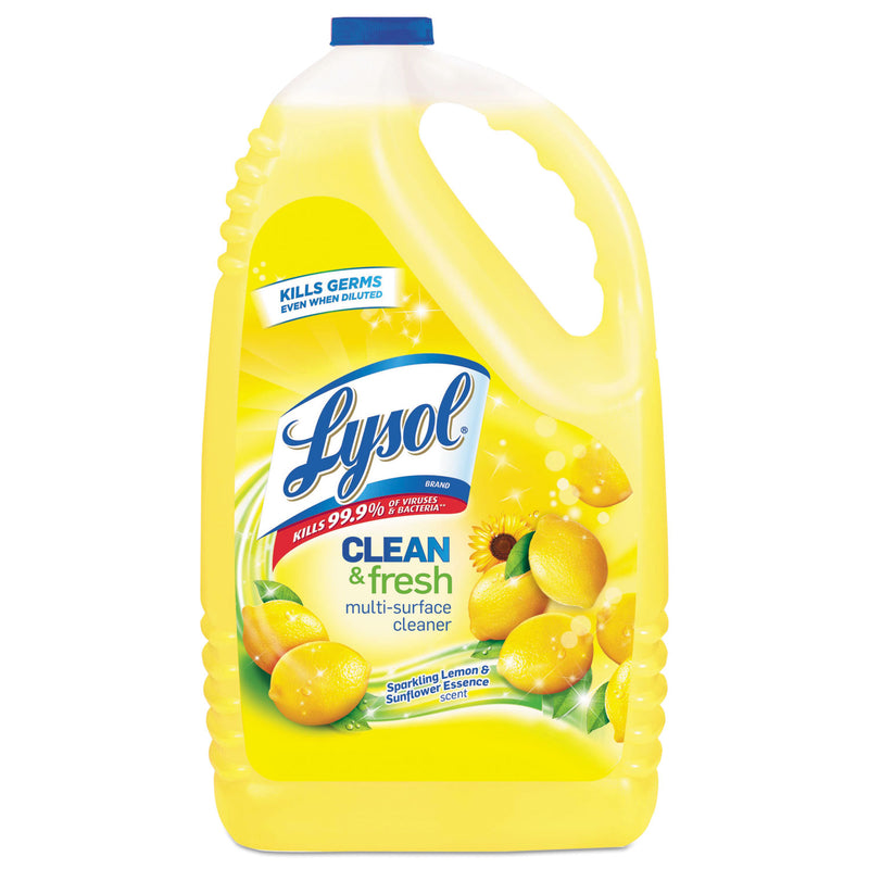 Lysol Clean And Fresh Multi-Surface Cleaner, Sparkling Lemon And Sunflower Essence, 144 Oz Bottle, 4/Carton - RAC77617