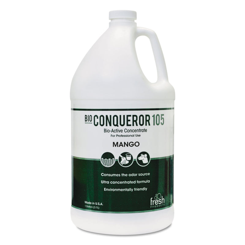 Fresh Products Bio Conqueror 105 Enzymatic Odor Counteractant Concentrate, Mango, 1 Gal, 4/Carton - FRS1BWBMG