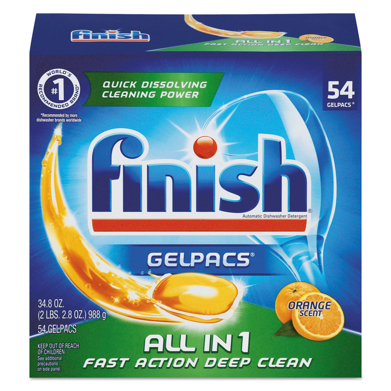 FINISH Dish Detergent Gelpacs, Orange Scent, 54/Box, 4 Boxes/Carton - RAC81181CT