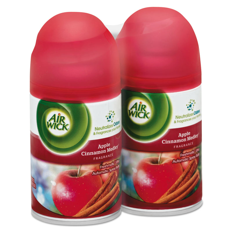 Air Wick Freshmatic Ultra Spray Refill, Apple Cinnamon Medley, Aerosol, 5.89 Oz, 2/Pack - RAC82680PK