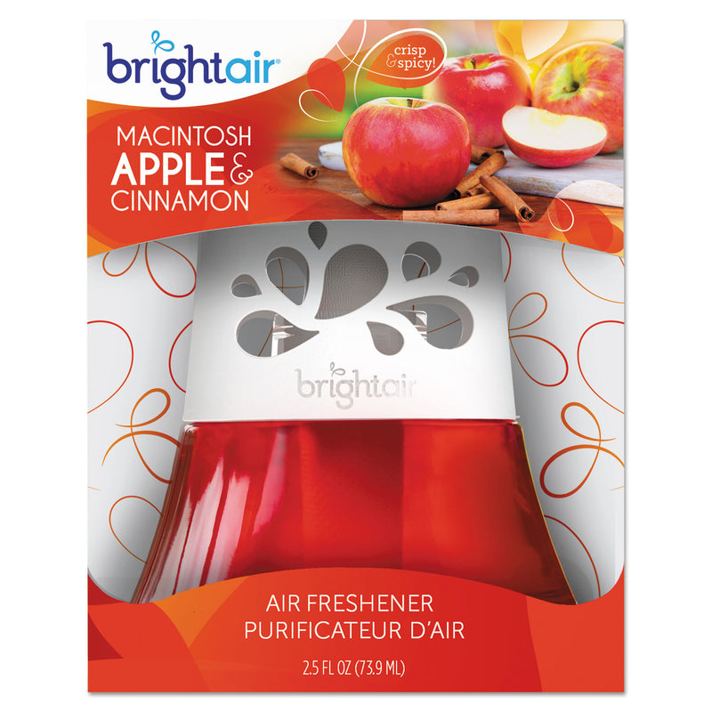 Bright Air Scented Oil Air Freshener, Macintosh Apple And Cinnamon, Red, 2.5 Oz, 6/Carton - BRI900022CT