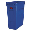 Rubbermaid Slim Jim W/Handles, Rectangular, Plastic, 15.9 Gal, Blue - RCP1971257