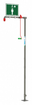 Hughes Emergency Shower, Floor Mount, Plastic, 2 3/4 in x 2 in Head Dia. - 18GS