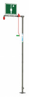 Hughes Emergency Shower, Floor Mount, Plastic, 2 3/4 in x 2 in Head Dia. - 18GS