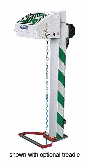 Hughes Eye/Face Wash, Pedestal Mount, Pull Handle, Assembled, ABS Plastic - H45GP-1H